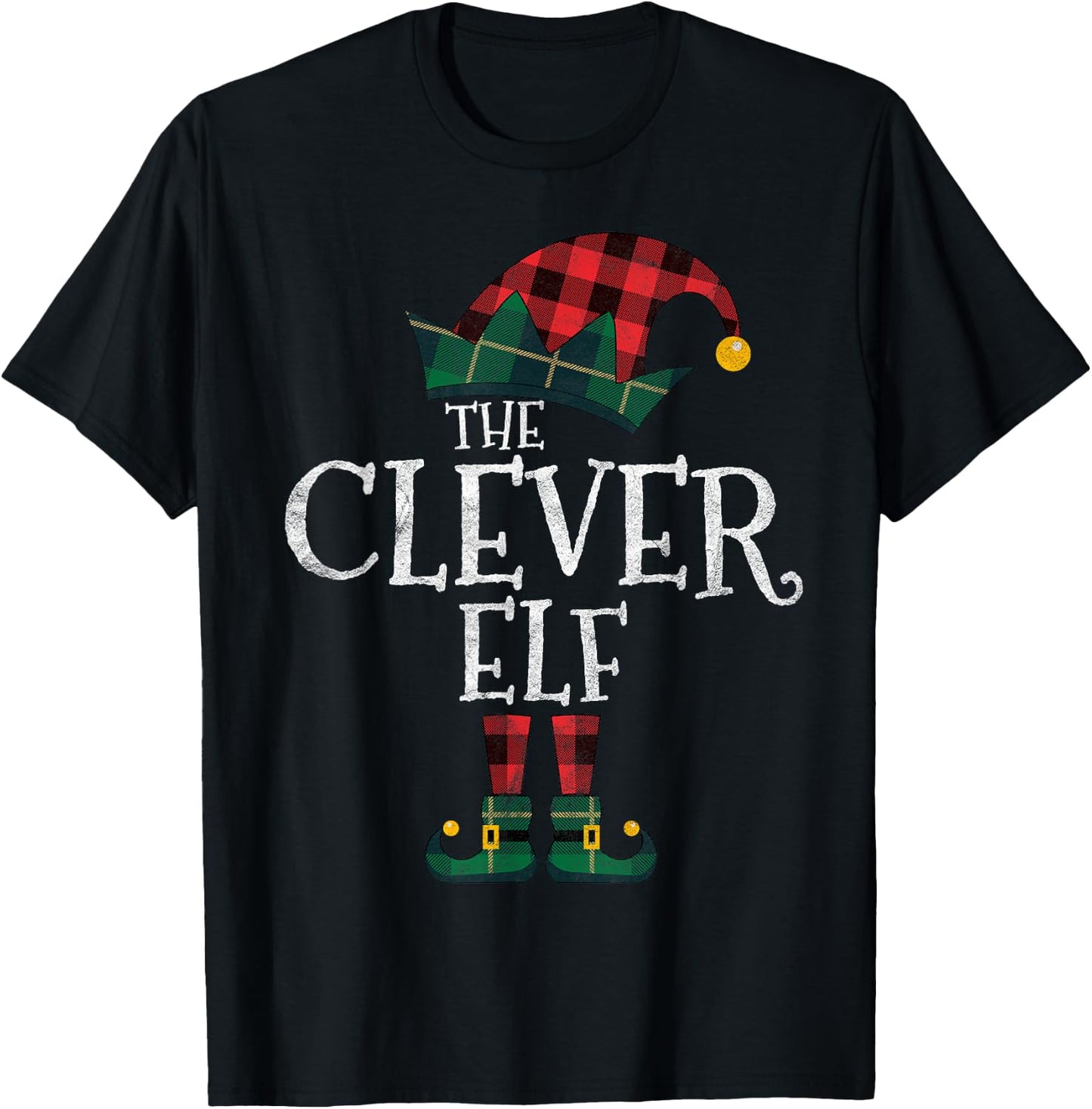 The Clever Elf Matching Family Group Gift Funny Christmas T-Shirt - T-Shirt | Black