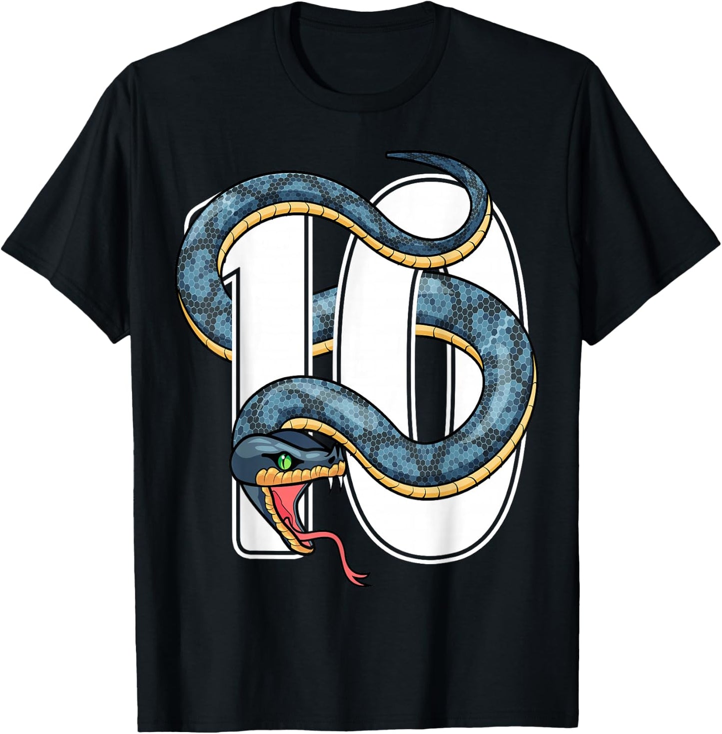 10th Birthday Snake Lover Ten 10 Year Old Birthday Boy Girl T-Shirt - T-Shirt | Black