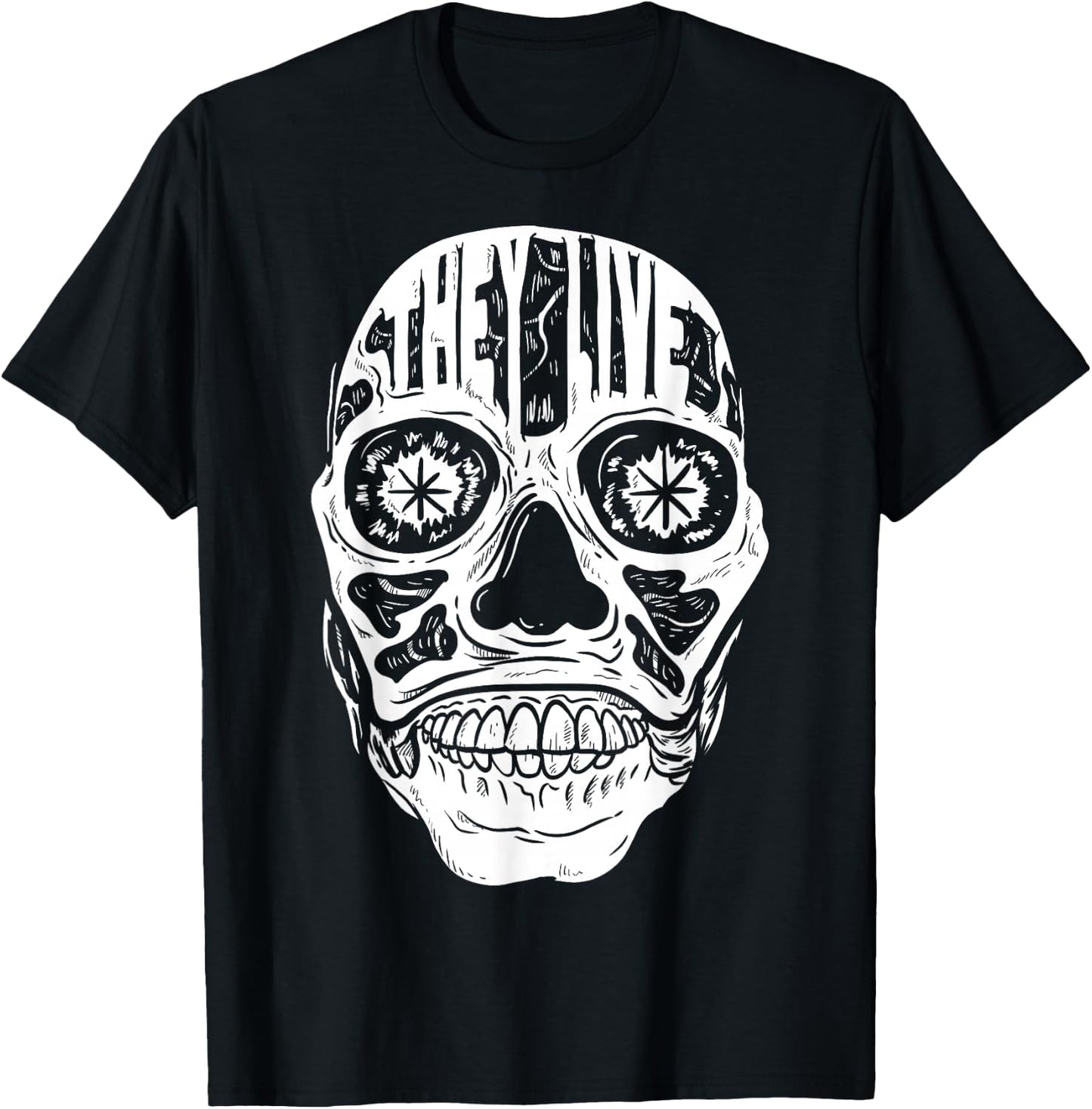 They Live Alien Face Fill T-Shirt - T-Shirt | Black