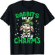 Funny Rabbits Are My Lucky Charms Rabbits St. Patrick's Day T-Shirt - T-Shirt | Black