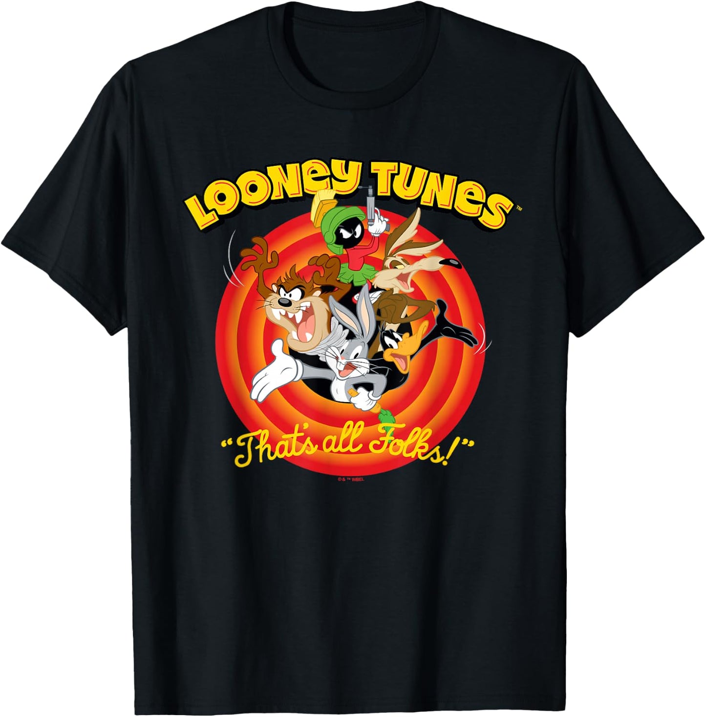 Looney Tunes Group That's All Folks T-Shirt - T-Shirt | Black
