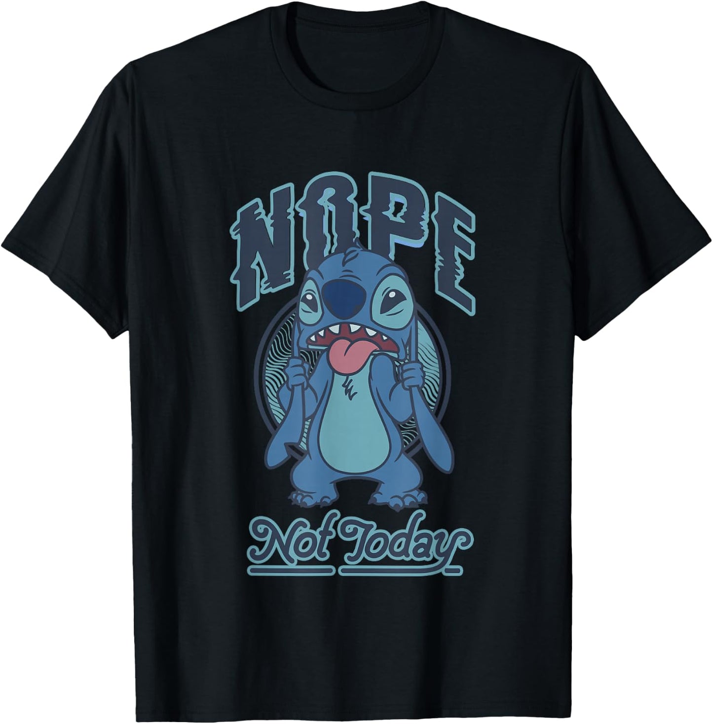 Disney Lilo & Stitch Nope Not Today Grumpy Stitch T-Shirt - T-Shirt | Black