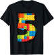 5 Year Old Blocks Building Master Builder 5th Birthday T-Shirt - T-Shirt | Black