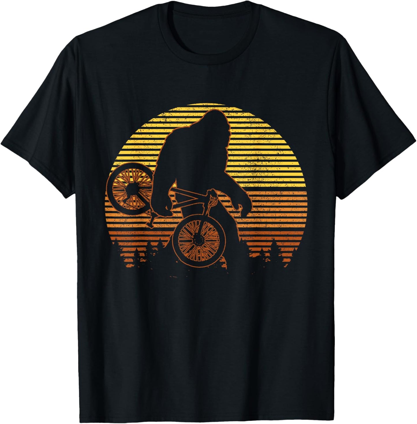 Mountain Bike Bigfoot MTB Downhill Mountain Biker Vintage T-Shirt - T-Shirt | Black