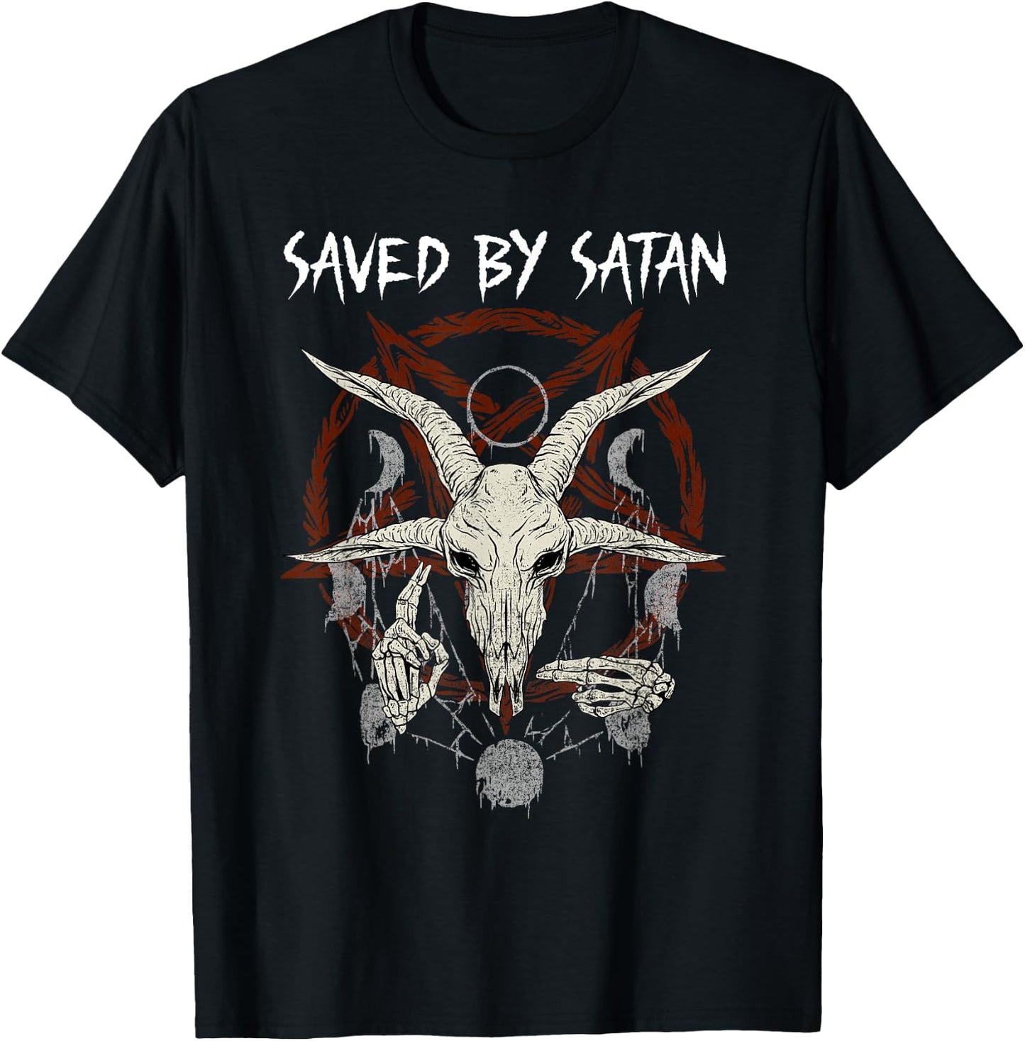 Saved by Satan I Satanic Nun I Occult Baphomet T-Shirt - T-Shirt | Black