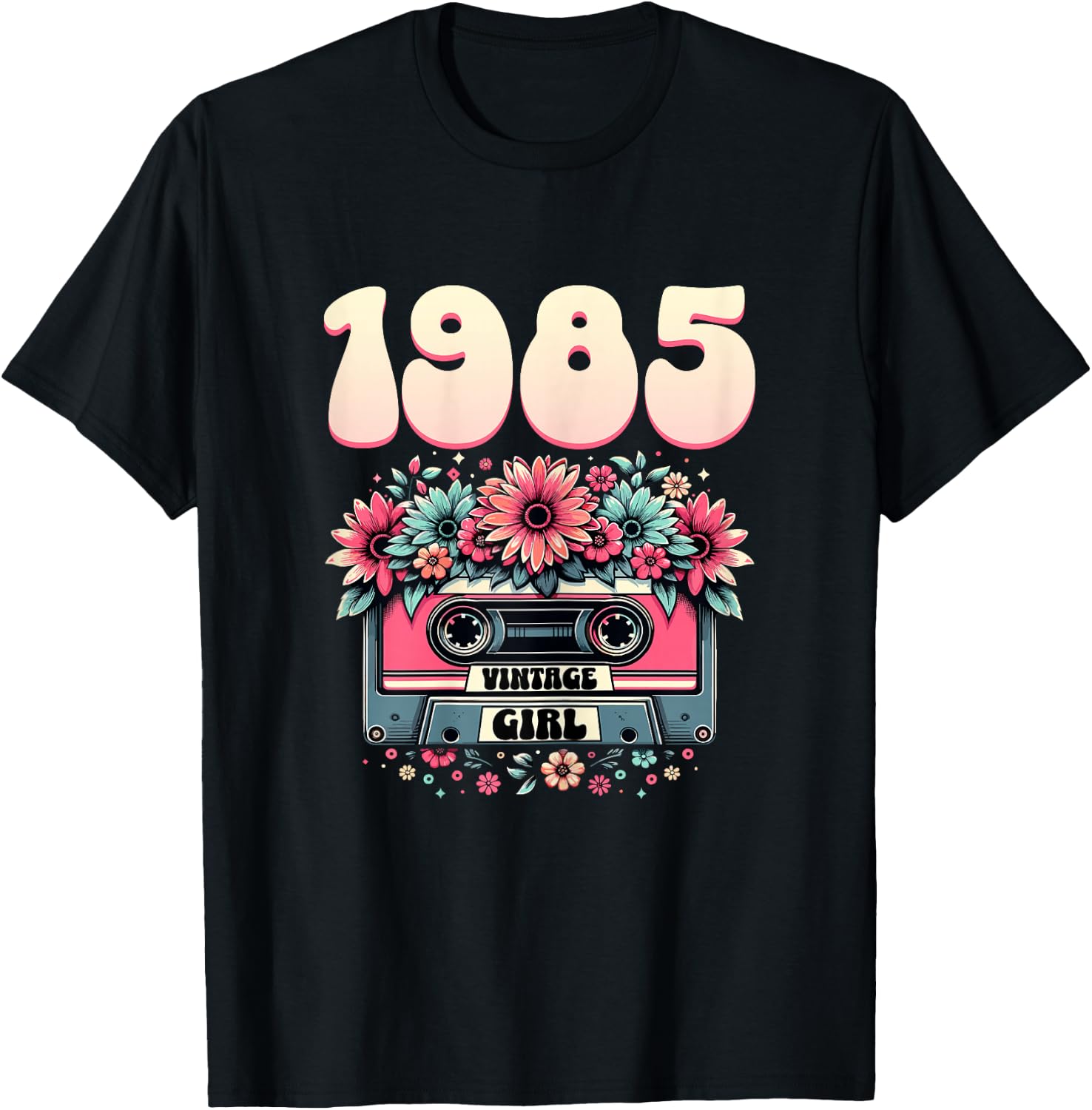 1985 Birthday Vintage Woman 40th Birthday 1985 , Black T-Shirt - T-Shirt | Black