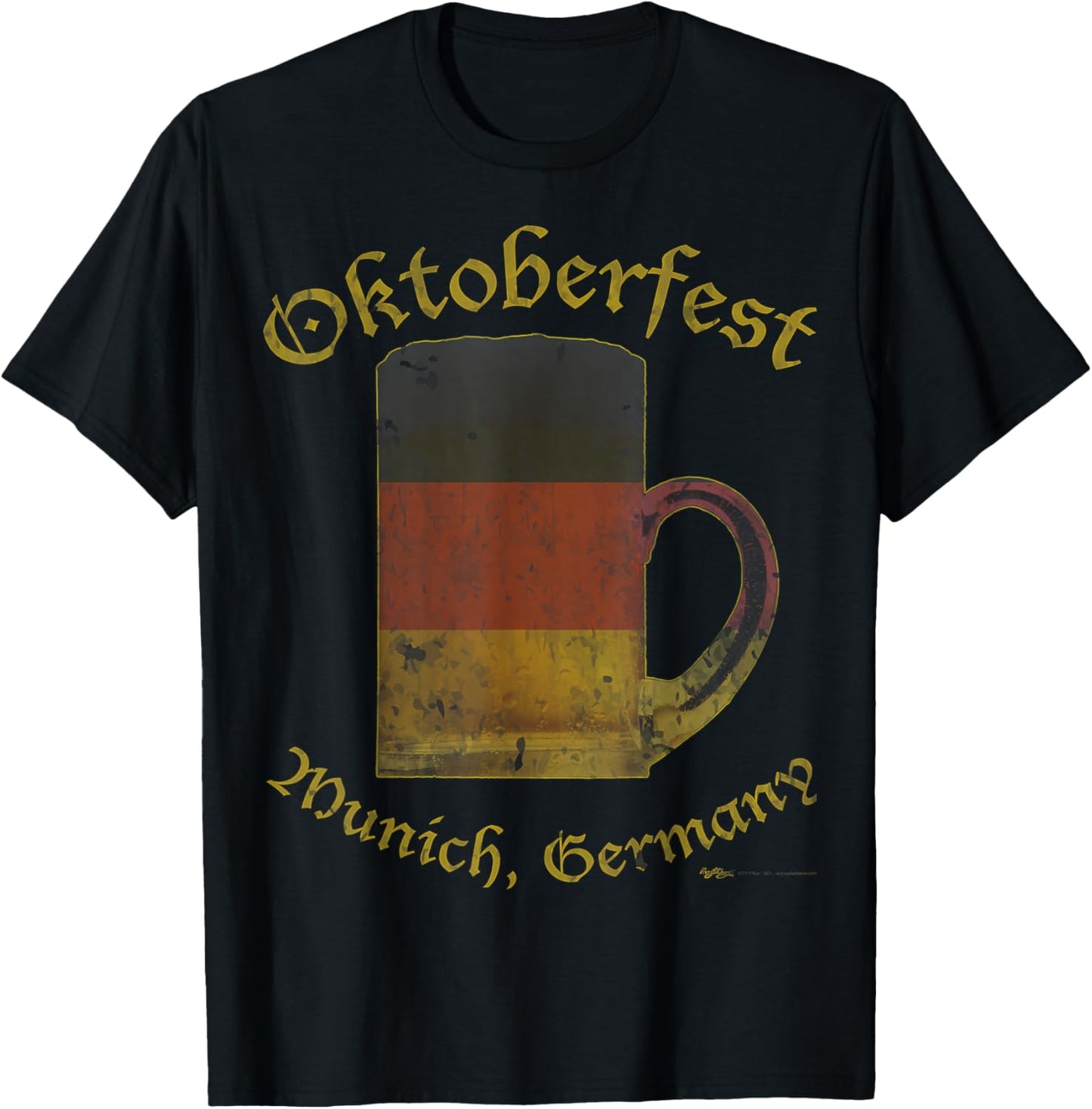 Vintage Oktoberfest Munich, Germany Flag Drinking T-Shirt - T-Shirt | Black
