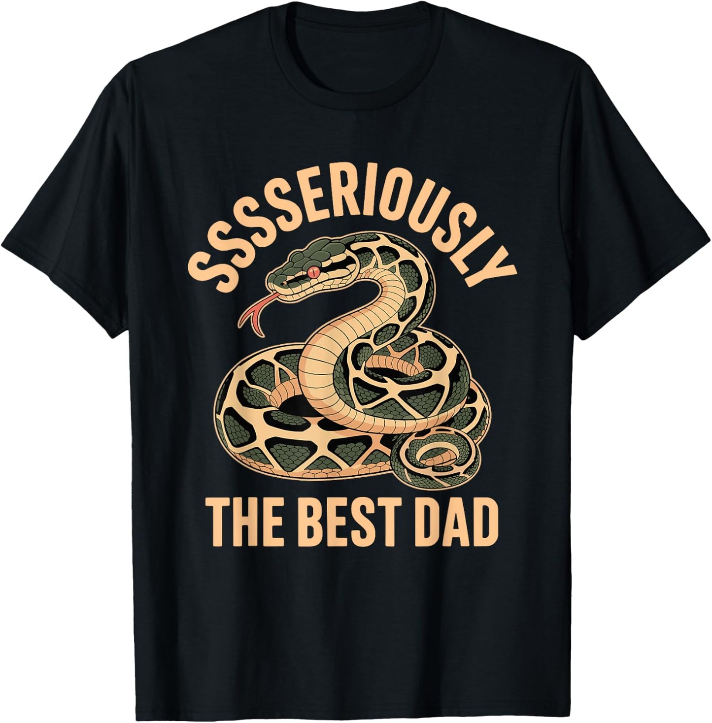 Seriously The Best Dad Reptile Ball Python Funny Snake T-Shirt - T-Shirt | Black