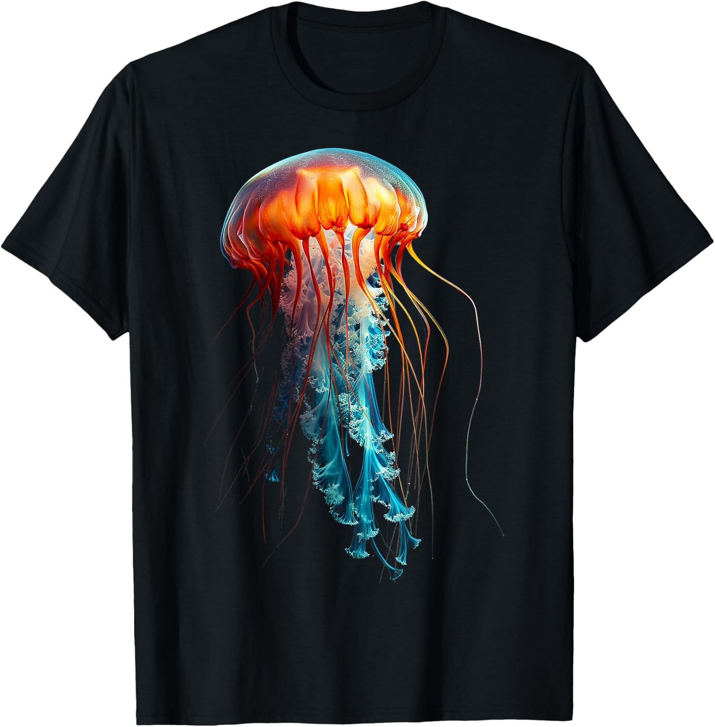 Jellyfish Colorful Abstract Animal Art Graphic Jellyfish T-Shirt - T-Shirt | Black