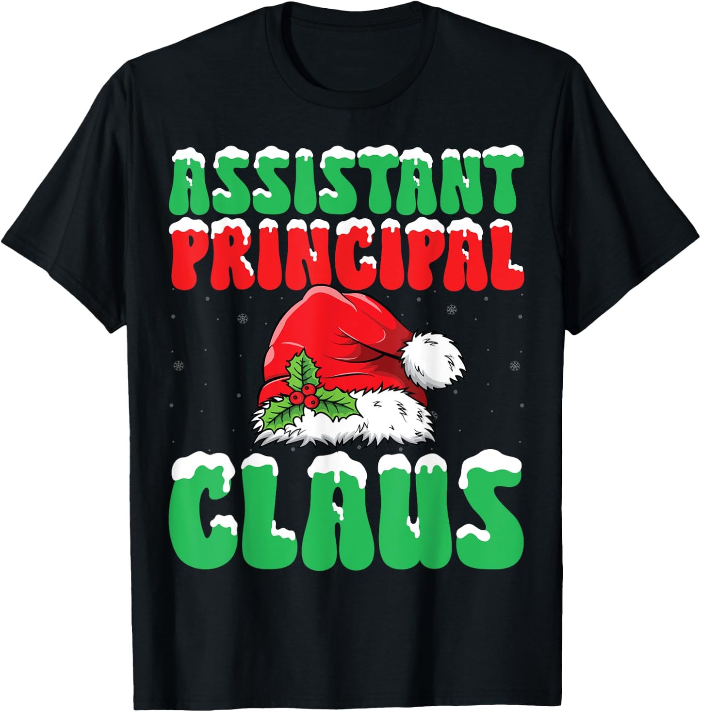 Assistant Principal Santa Claus Xmas School Worker Christmas T-Shirt - T-Shirt | Black