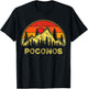 Vintage Poconos Pennsylvania PA Mountains Hiking Souvenir T-Shirt - T-Shirt | Black