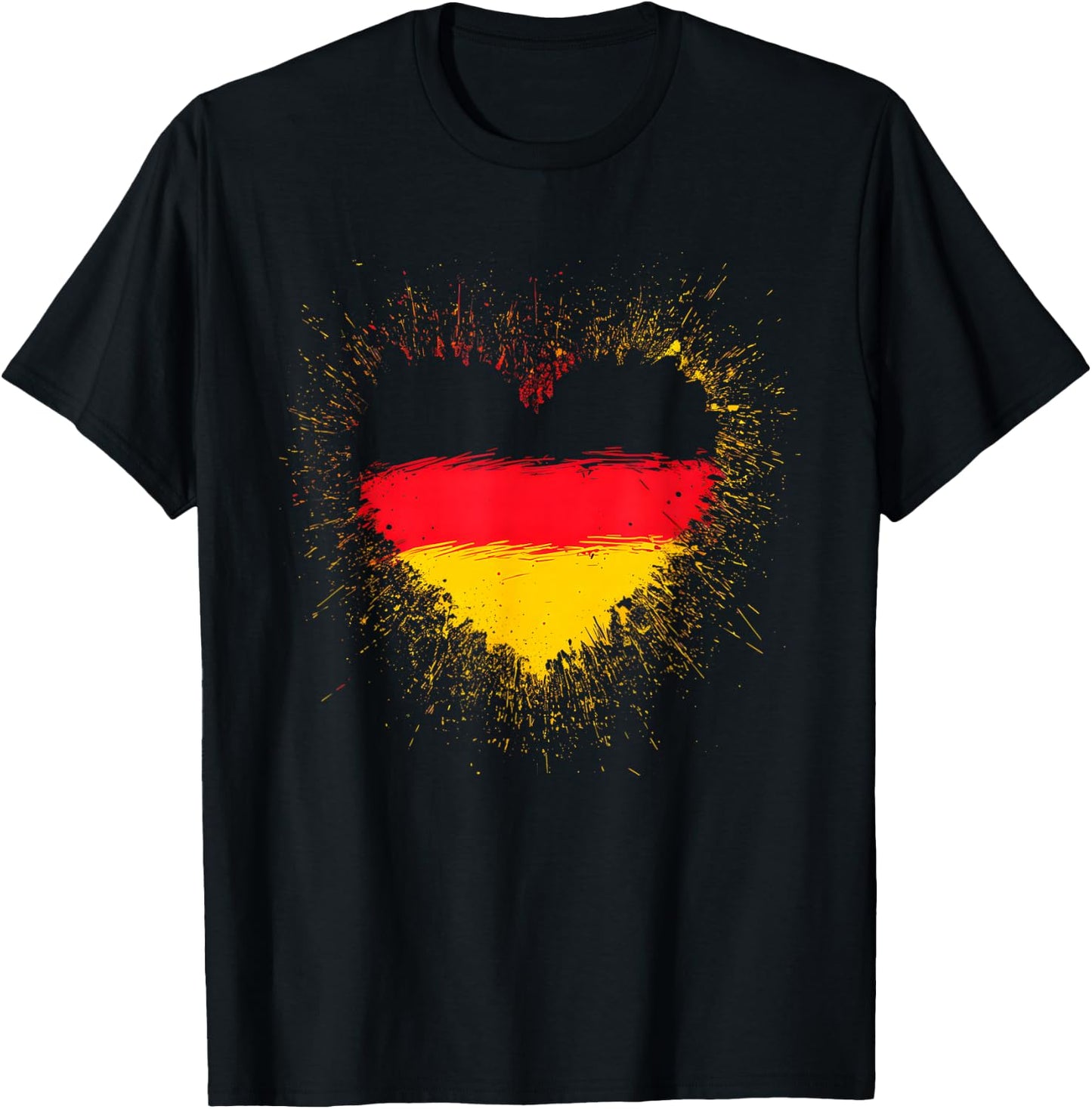 Deutschland Flaggen Herz Deutschland Fan Herren Damen T-Shirt - T-Shirt | Black