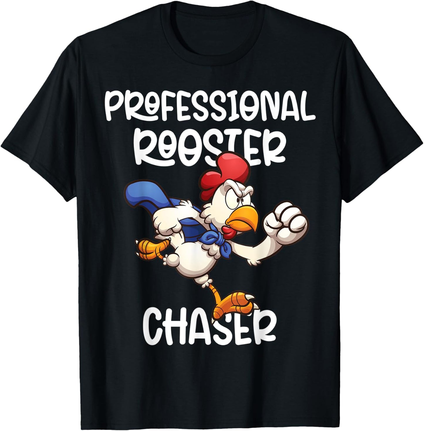 Professional rooster Chaser Funny Farm Farmer Kids Running T-Shirt - T-Shirt | Black