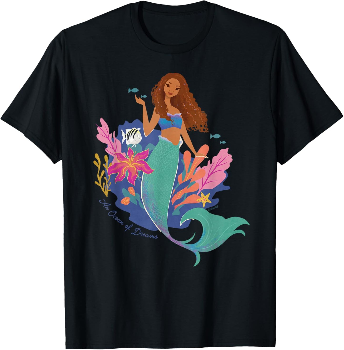 Disney The Little Mermaid Ariel An Ocean of Dreams T-Shirt - T-Shirt | Black
