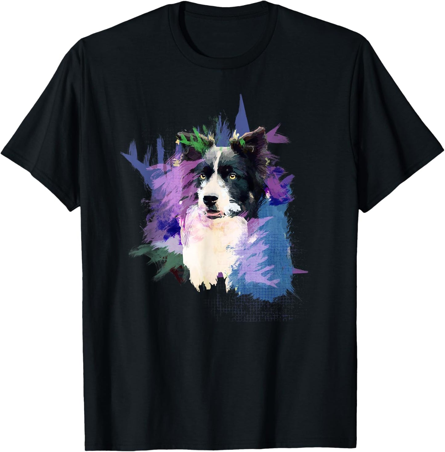 Border Collie Splash Art Dog Owner Gift Shirt T-Shirt - T-Shirt | Black