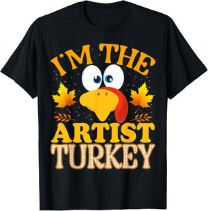 Thanksgiving I'm The Artist Turkey Matching T-Shirt - T-Shirt | Black