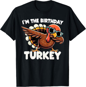 Thanksgiving Birthday Gifts Funny Bday Born on Thanksgiving T-Shirt - T-Shirt | Black