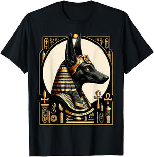 Streetwear 80s 90s Egypt Retro Egyptian God Anubis , black T-Shirt - T-Shirt | Black