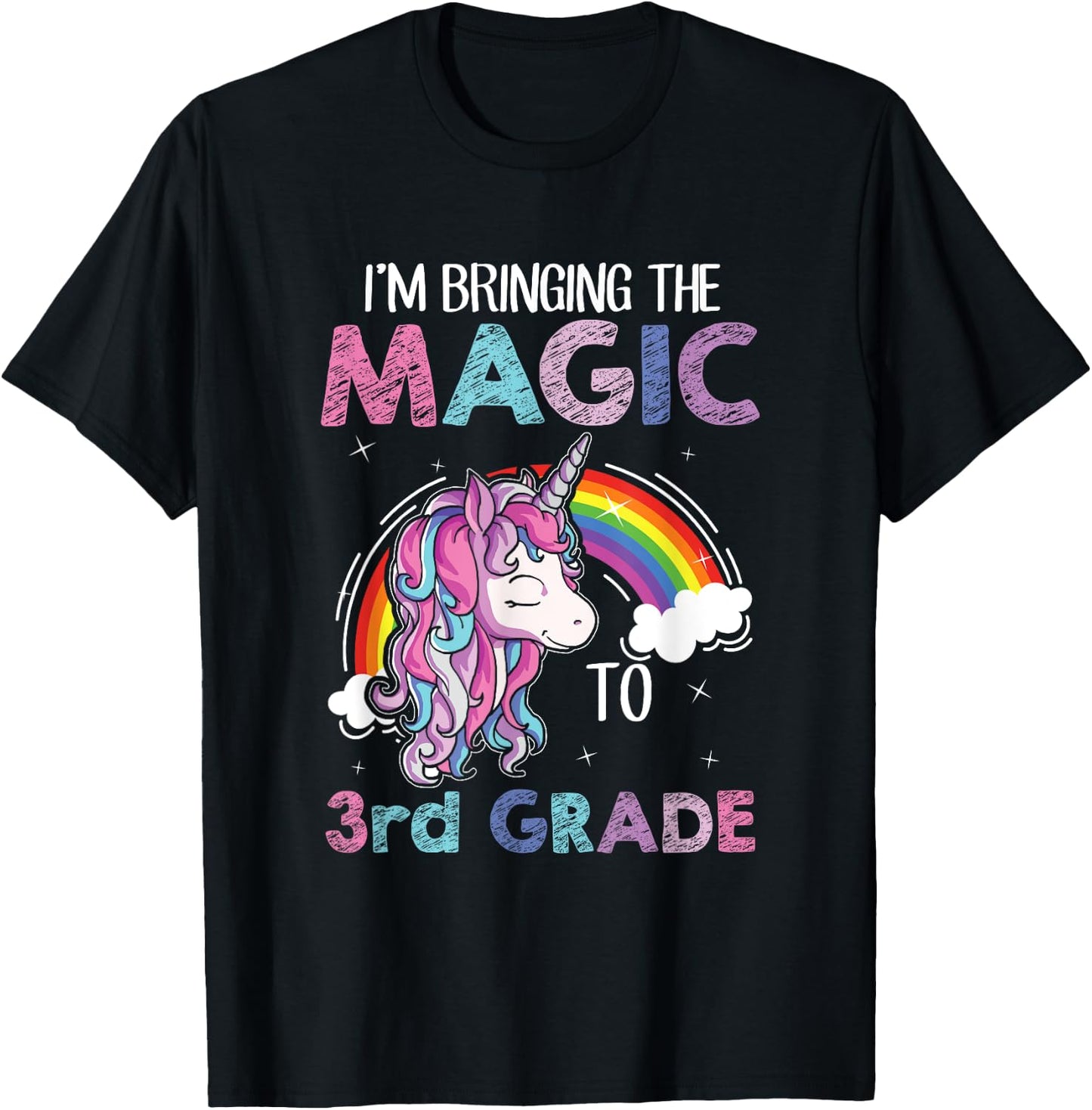 Unicorn 3rd Grade Girls Back to School Shirt Teacher Outfit T-Shirt - T-Shirt | Black