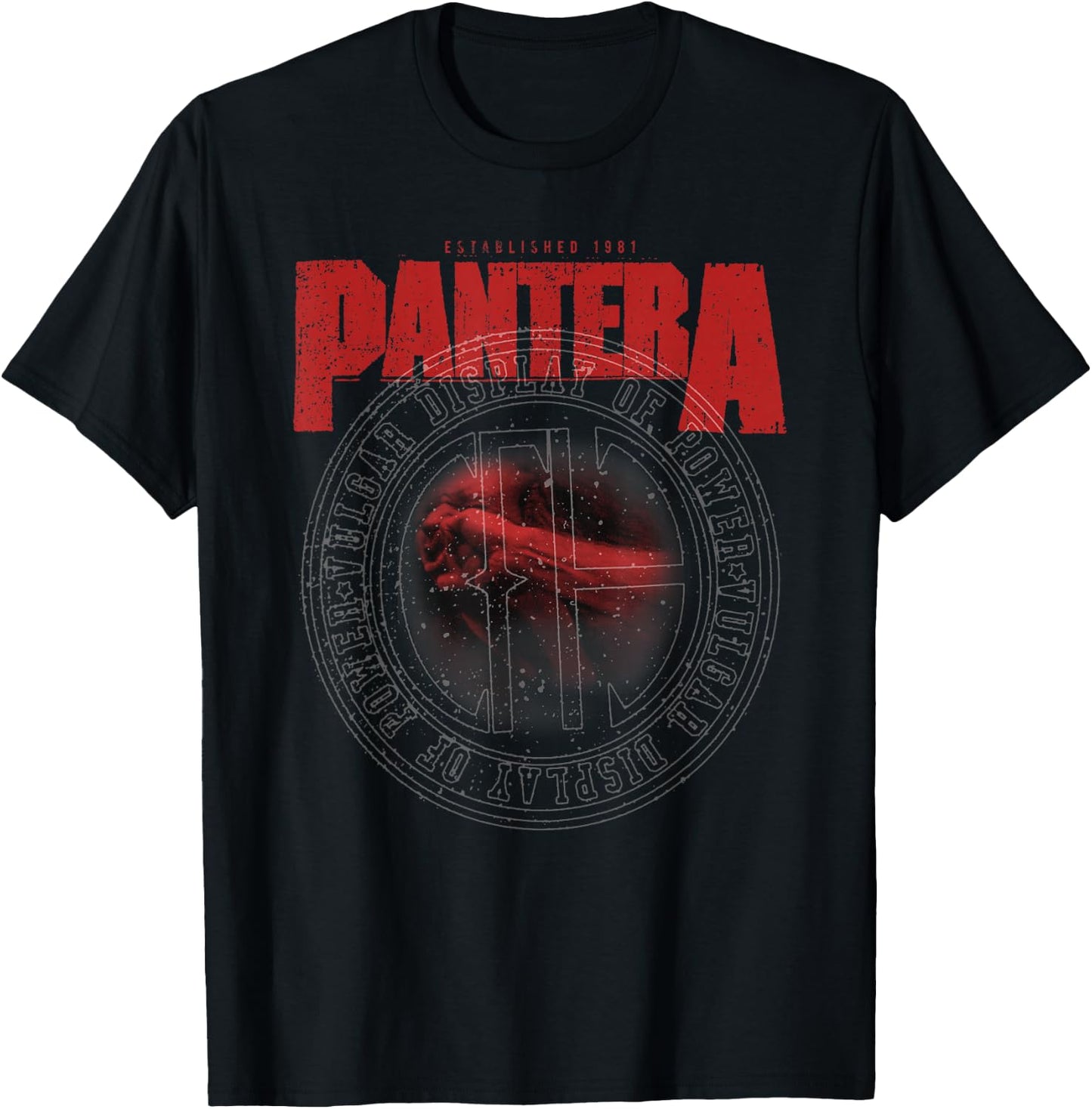 Pantera Official Vulgar Display of Power Circle , black T-Shirt - T-Shirt | Black