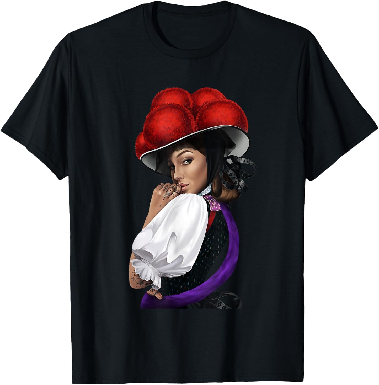 Cool Bollenhut Black Forest , black T-Shirt - T-Shirt | Black