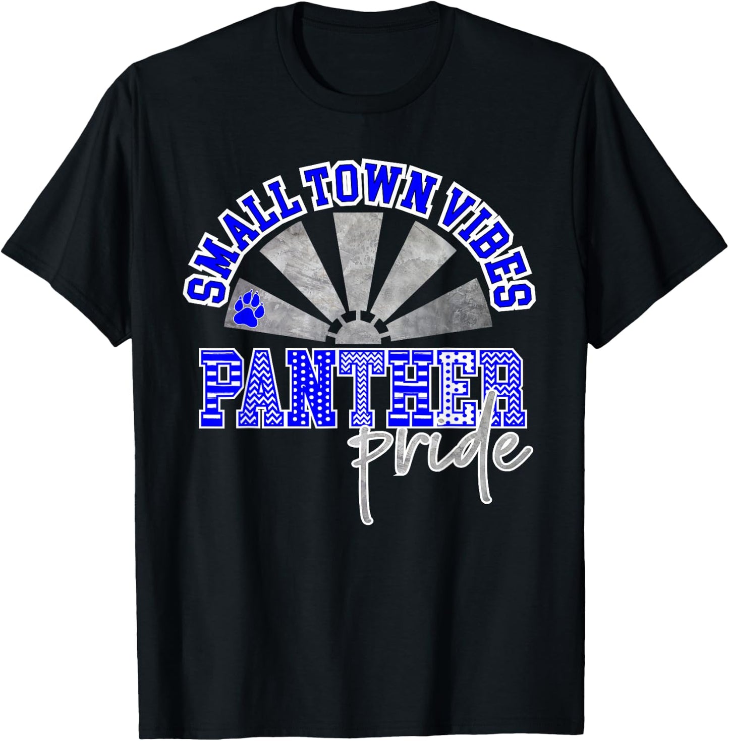 Panther Pride Blue Panthers Small Town Vibes School Spirit T-Shirt - T-Shirt | Black