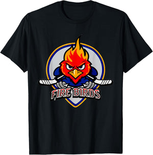 Conceptual Firebirds Ice Hockey Logo Motif American Sports T-Shirt - T-Shirt | Black