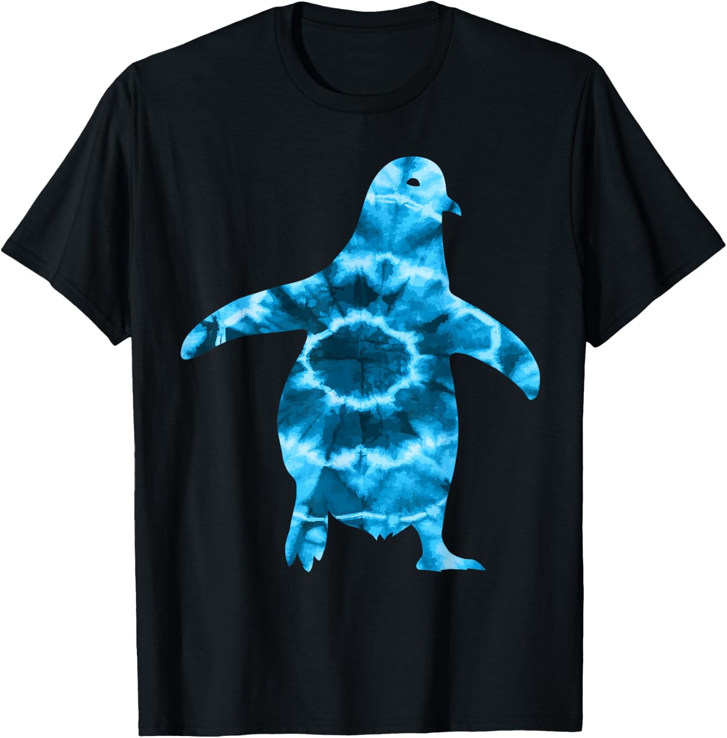 Cool Penguin Lover Apparel -Adults Black Tie-Dye T-Shirt - T-Shirt | Black