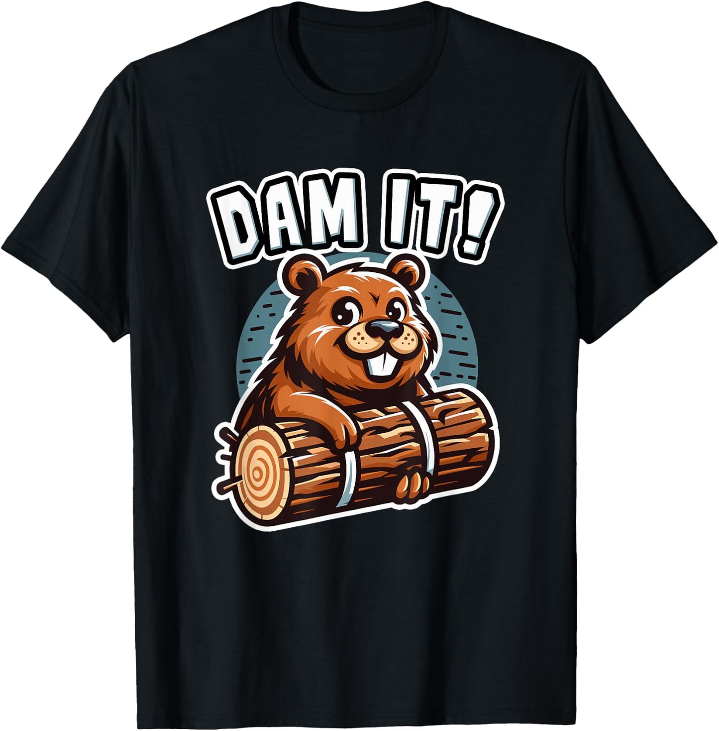 Dam It Beaver Dammit Funny Rodent Beaver T-Shirt - T-Shirt | Black