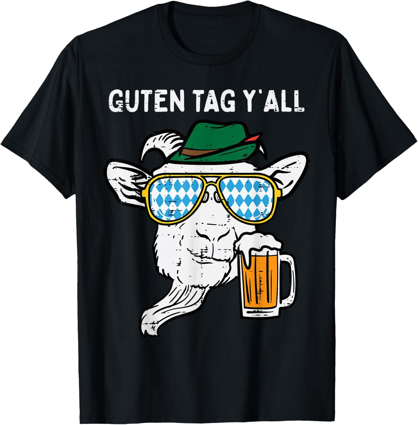 Goat Bavarian Octoberfest German Oktoberfest Men Women T-Shirt - T-Shirt | Black
