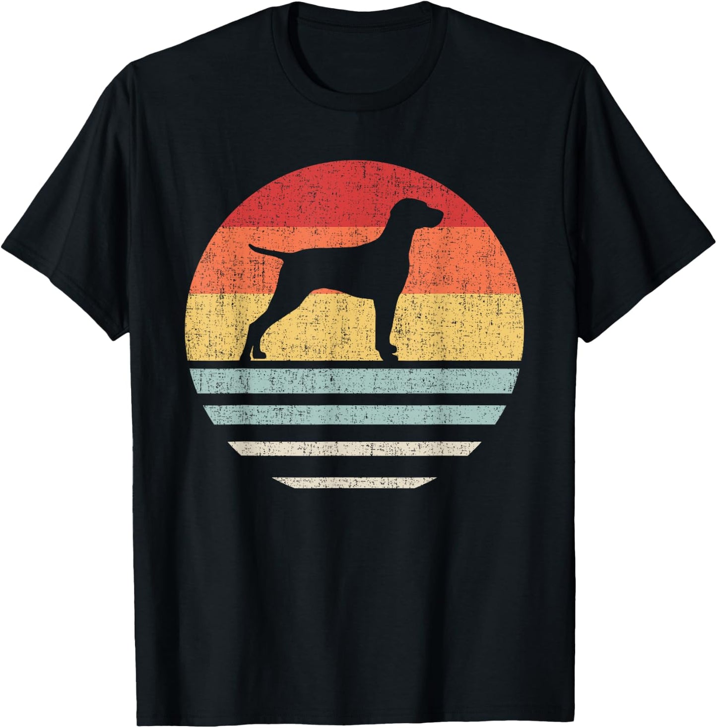 Vintage Retro Vizsla Dog Mom And Dad Cute Dog Lover Owner T-Shirt - T-Shirt | Black
