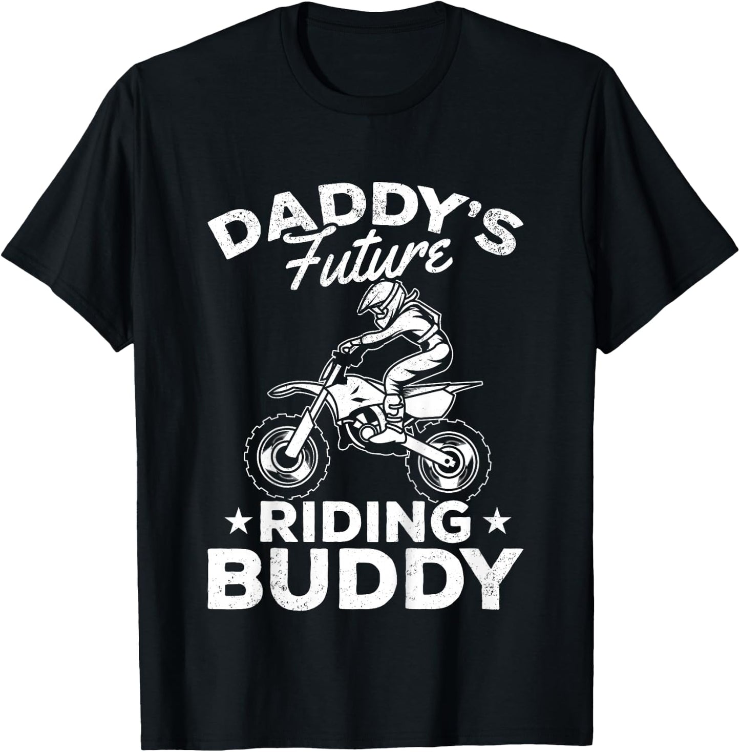 Daddy's Future Riding Buddy Motocross Kids Dirt Bike Boy T-Shirt - T-Shirt | Black
