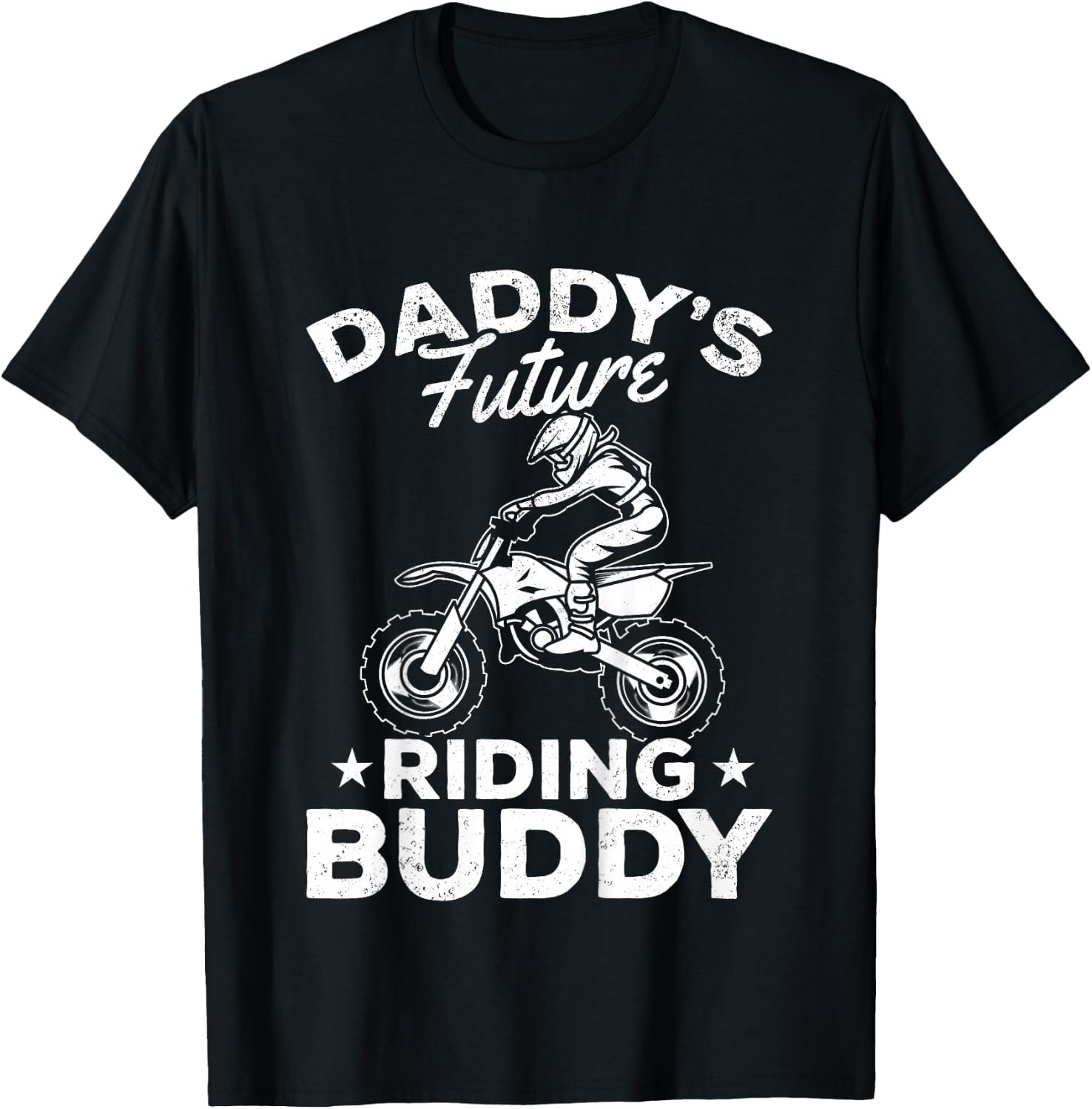 Daddy's Future Riding Buddy Motocross Kids Dirt Bike Boy T-Shirt - T-Shirt | Black