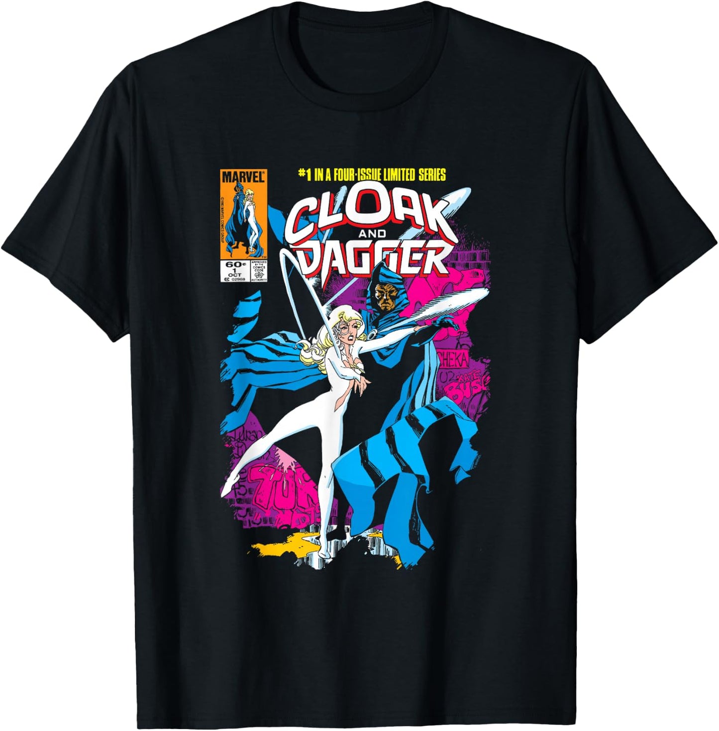 Cloak And Dagger Comic Cover T-Shirt - T-Shirt | Black