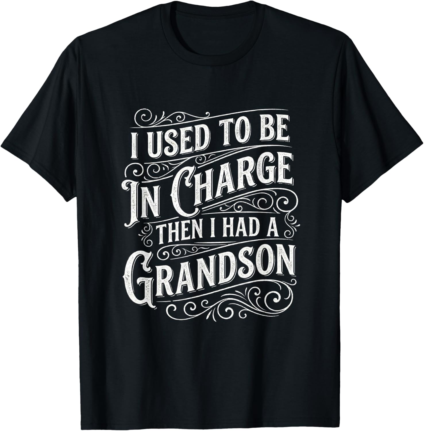 I Used to Be in Charge Then I Had A Grandson Funny Humor T-Shirt - T-Shirt | Black