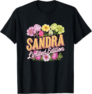Sandra Limited Edition Vintage Custom Name Wife Grandma T-Shirt - T-Shirt | Black