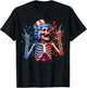 Party in The USA Rock Hand July 4th Funny American Skeleton Kids Men T-Shirt - T-Shirt | Black