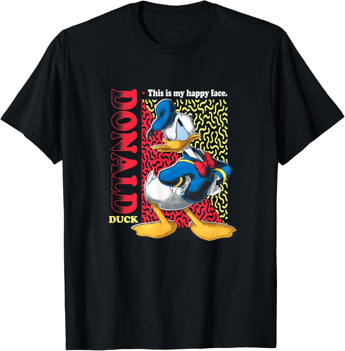 Disney Mickey And Friends Donald Duck Classic Happy Face T-Shirt - T-Shirt | Black