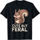 Cute But Feral Squirrel T-Shirt - T-Shirt | Black