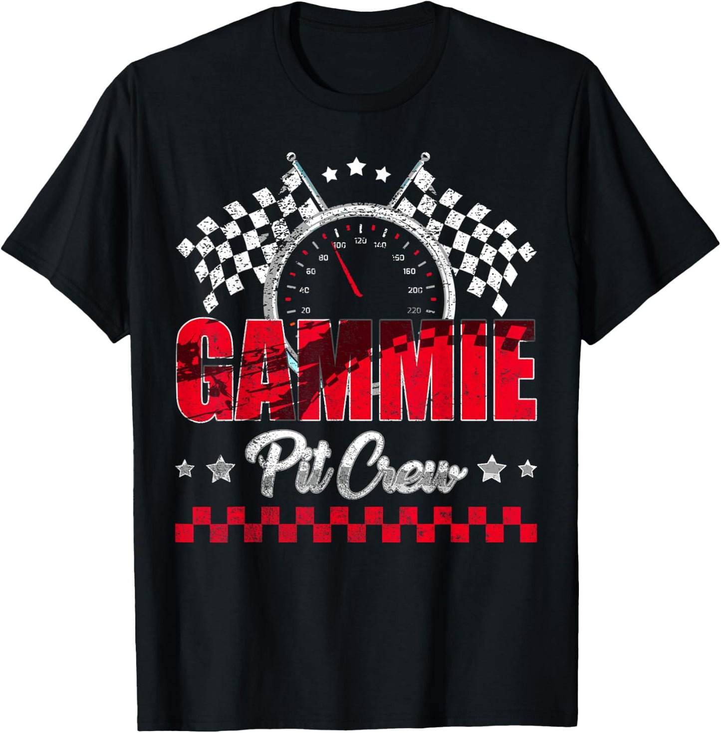 Race Car Birthday Party Racing Family Gammie Pit Crew T-Shirt - T-Shirt | Black