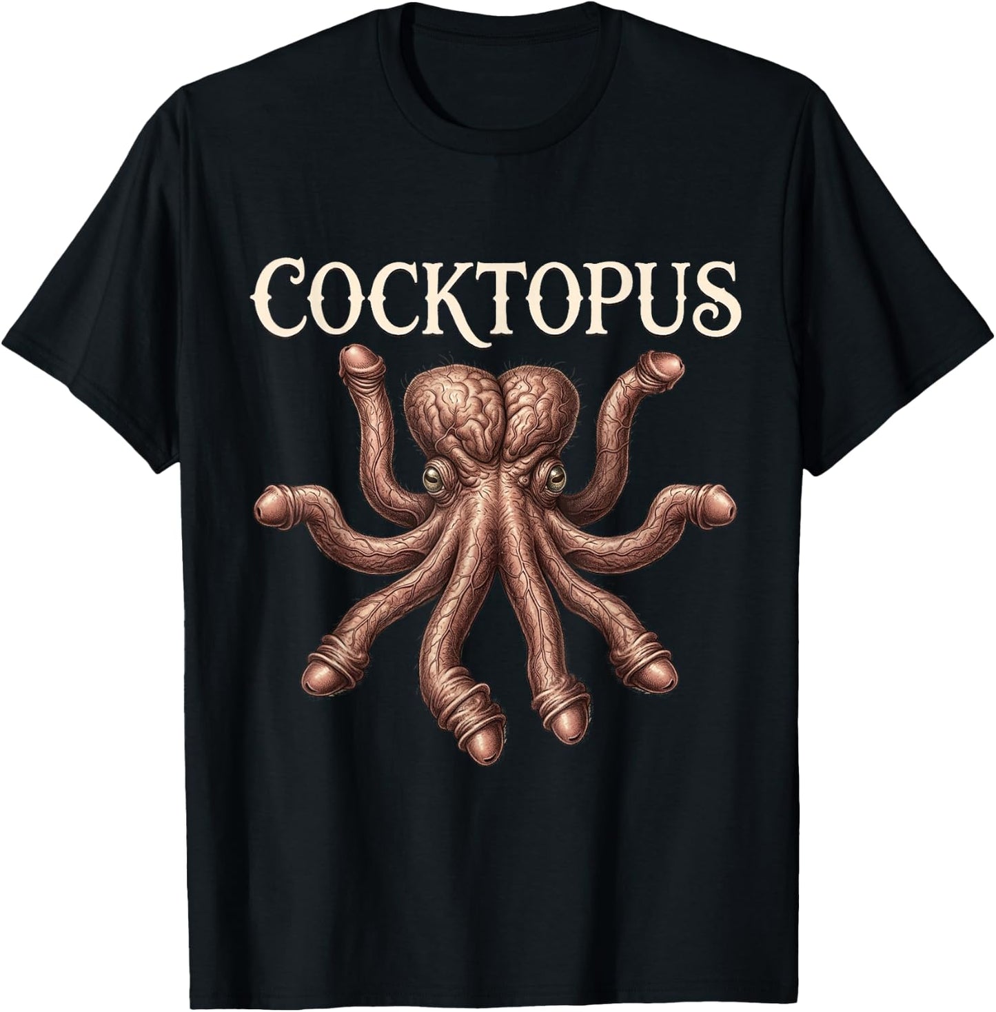 Funny Cocktopus Humorous Men Women Sarcastic Sarcasm T-Shirt - T-Shirt | Black