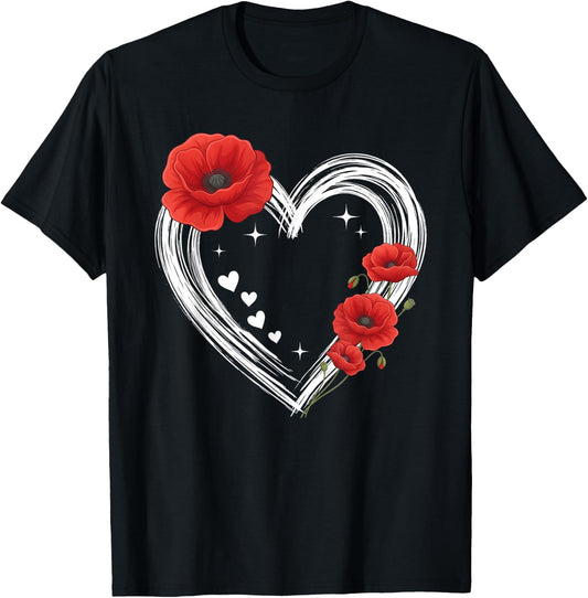 Cœur Coquelicot T-Shirt - T-Shirt | Black