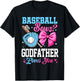 Baseball Or Bows Your Godfather Loves You Gender Reveal T-Shirt - T-Shirt | Black