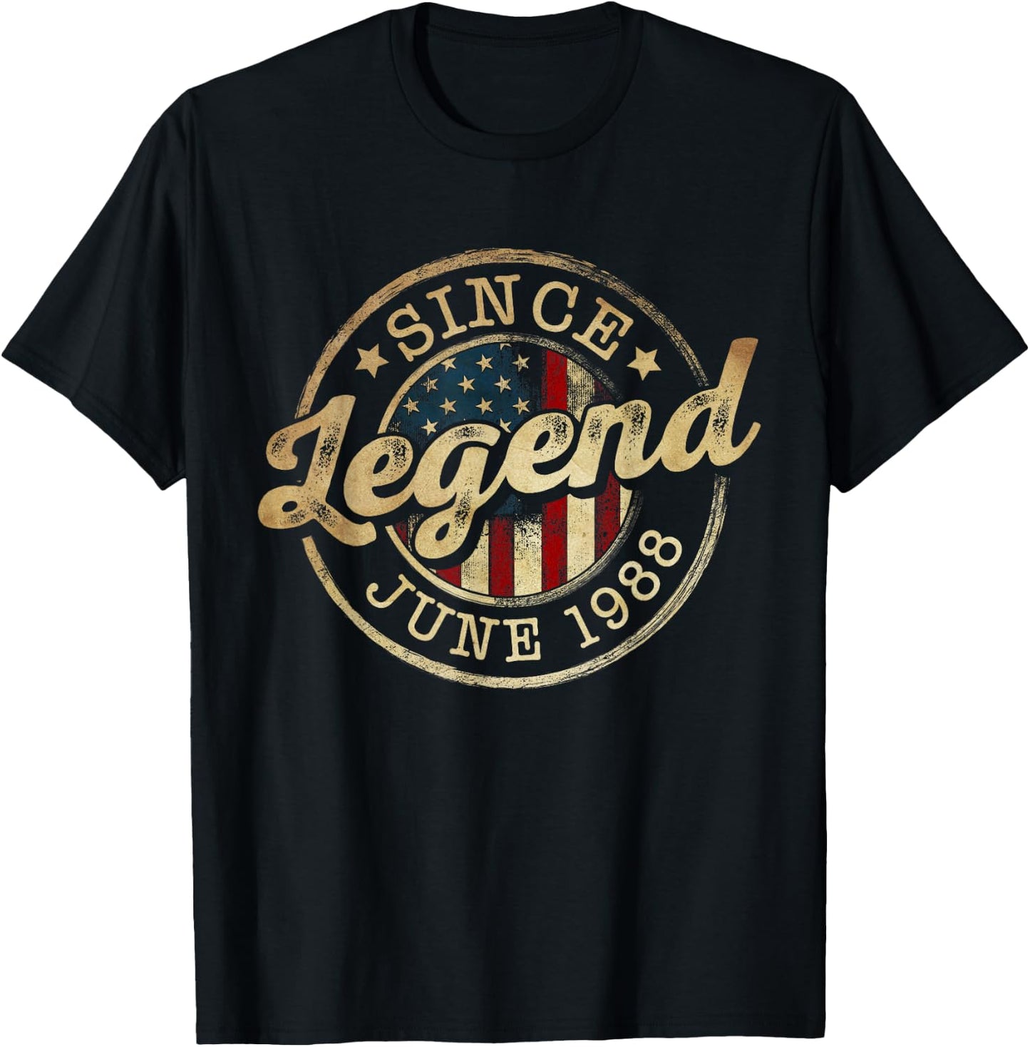 Legend Since June 1988 Vintage 38th Birthday Classic T-Shirt - T-Shirt | Black