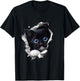 A Curious and Cute Kitten Black Cat , black T-Shirt - T-Shirt | Black