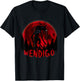 Red Full Moon in a ghost forest Wendigo Folklore T-Shirt - T-Shirt | Black