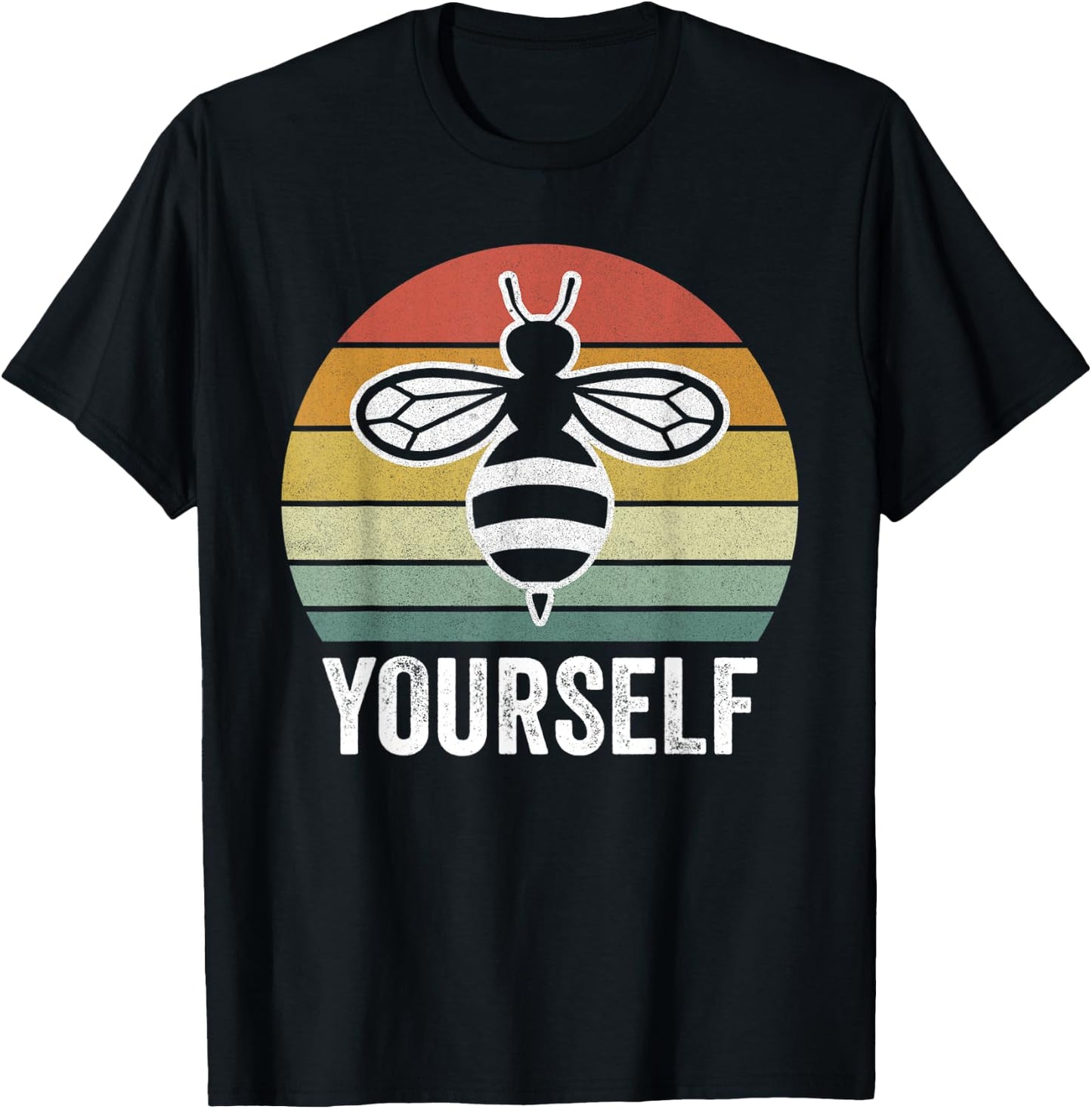 Retro Be Yourself Bee Shirt Funny Bee Lover Gifts Beekeeper T-Shirt - T-Shirt | Black