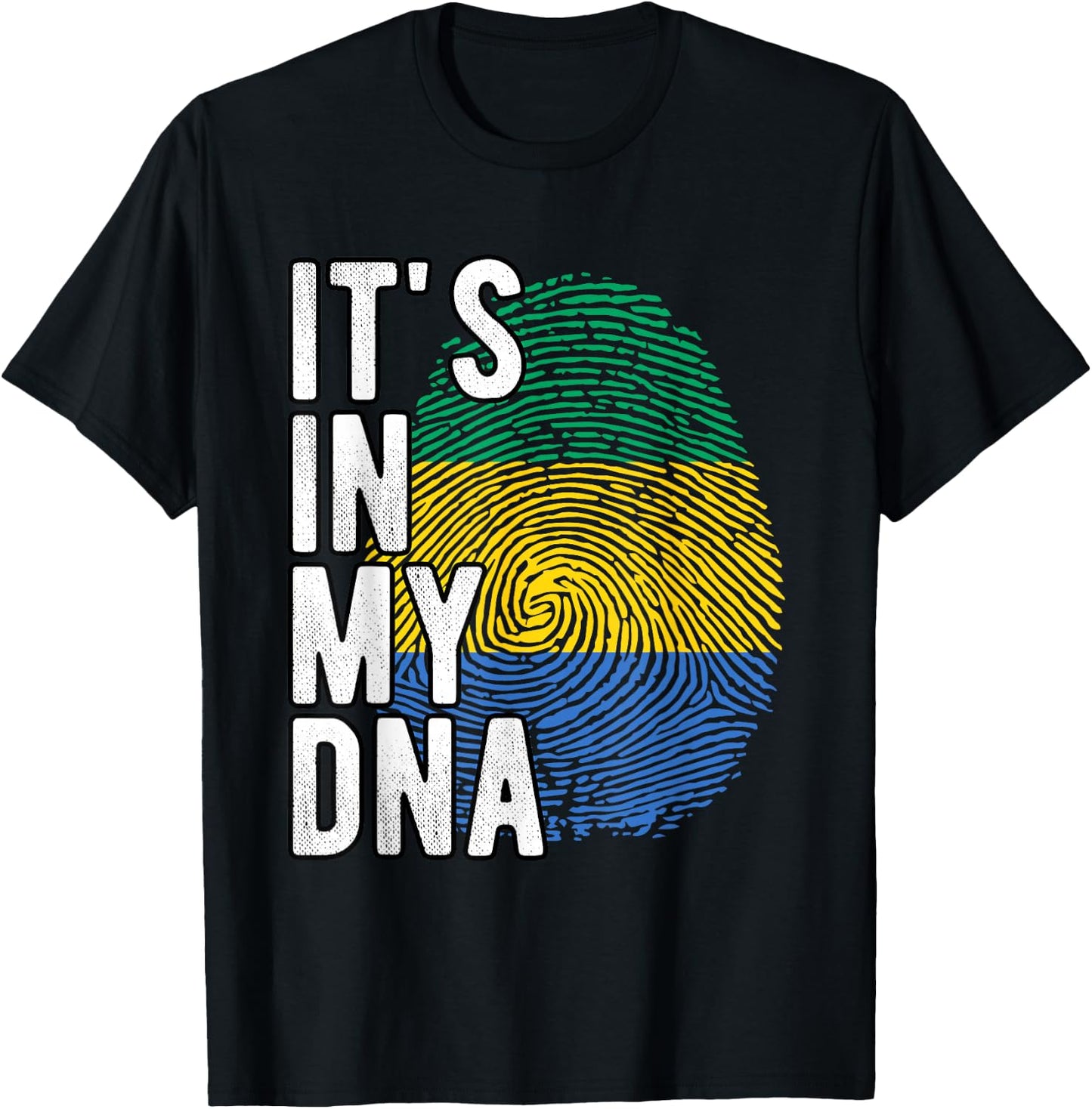 Funny it's in my DNA Gabon flag Fingerprint T-Shirt - T-Shirt | Black