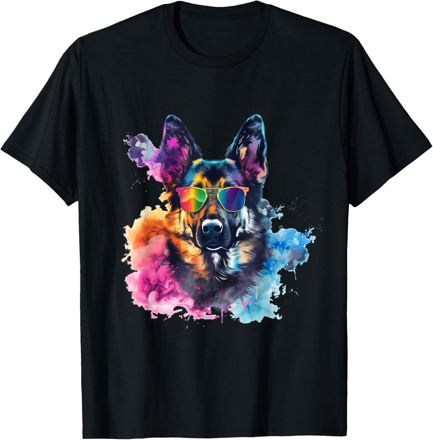 Vibrant German Shepherd Coolness T-Shirt - T-Shirt | Black