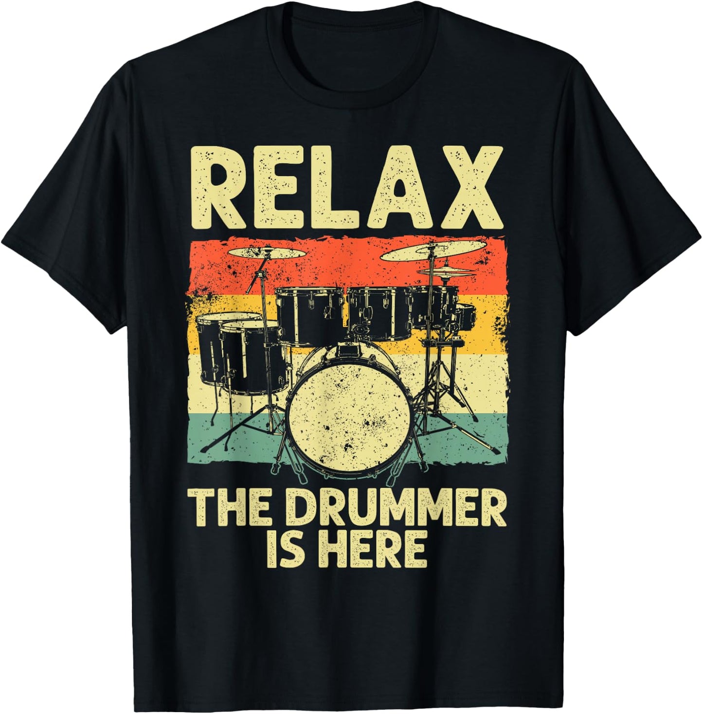 Funny Drumming Art Women Drumline Drum Set Drummer T-Shirt - T-Shirt | Black